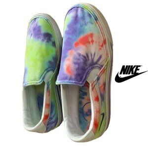 Nike Women’s Court Legacy Tie Dye Multi-Color Slip-On Sneaker, Sz 7/5, EUC